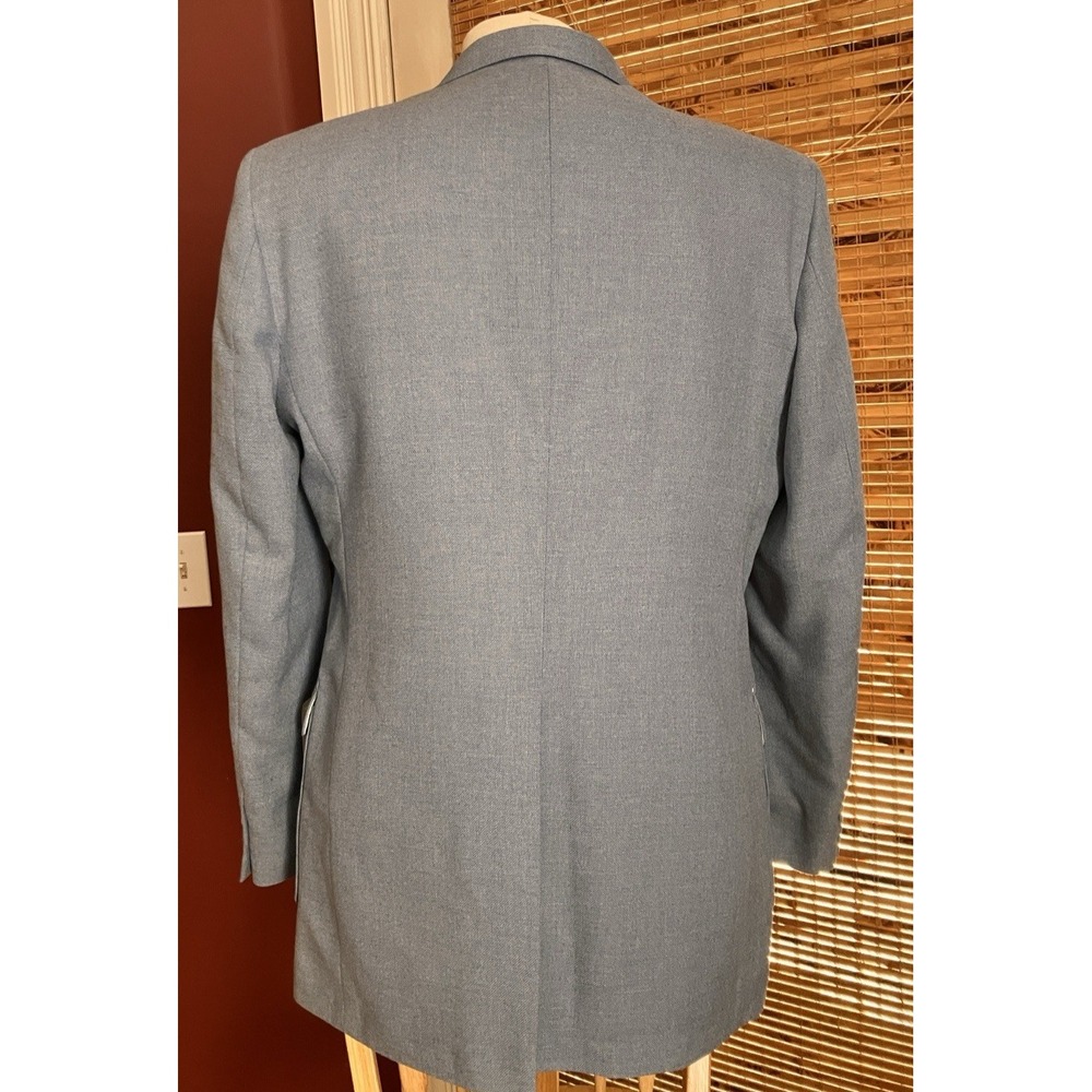 Haggar Men's Sport Coat Blazer Blue 42 Long USA Made Two Button Jacket NWT - Picture 2 of 11